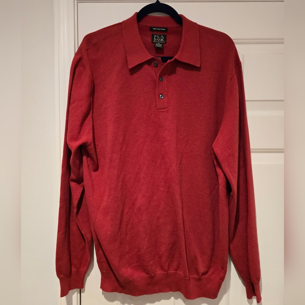 Izod Red Long Sleeve Polo Shirt